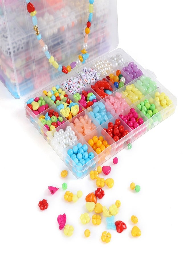 Ambitieux Children Jewelry Making Craft Bracelet Kits set for Kids - DIY 24 Compartment Box, 700+ Colorful Beads, Ear Hangings, Lobster Locks & Rings , 8 Pcs of Charms With Accessories - Birthday Gift for Girls 4 5 6 7 Years (All Colorfull) - Image 3